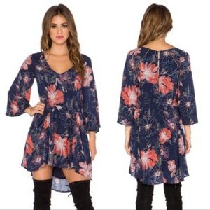 Free People Eyes on You Printed Dress in Navy Combo